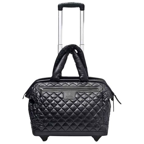 chanel black leather carry on luggage|chanel uk official site.